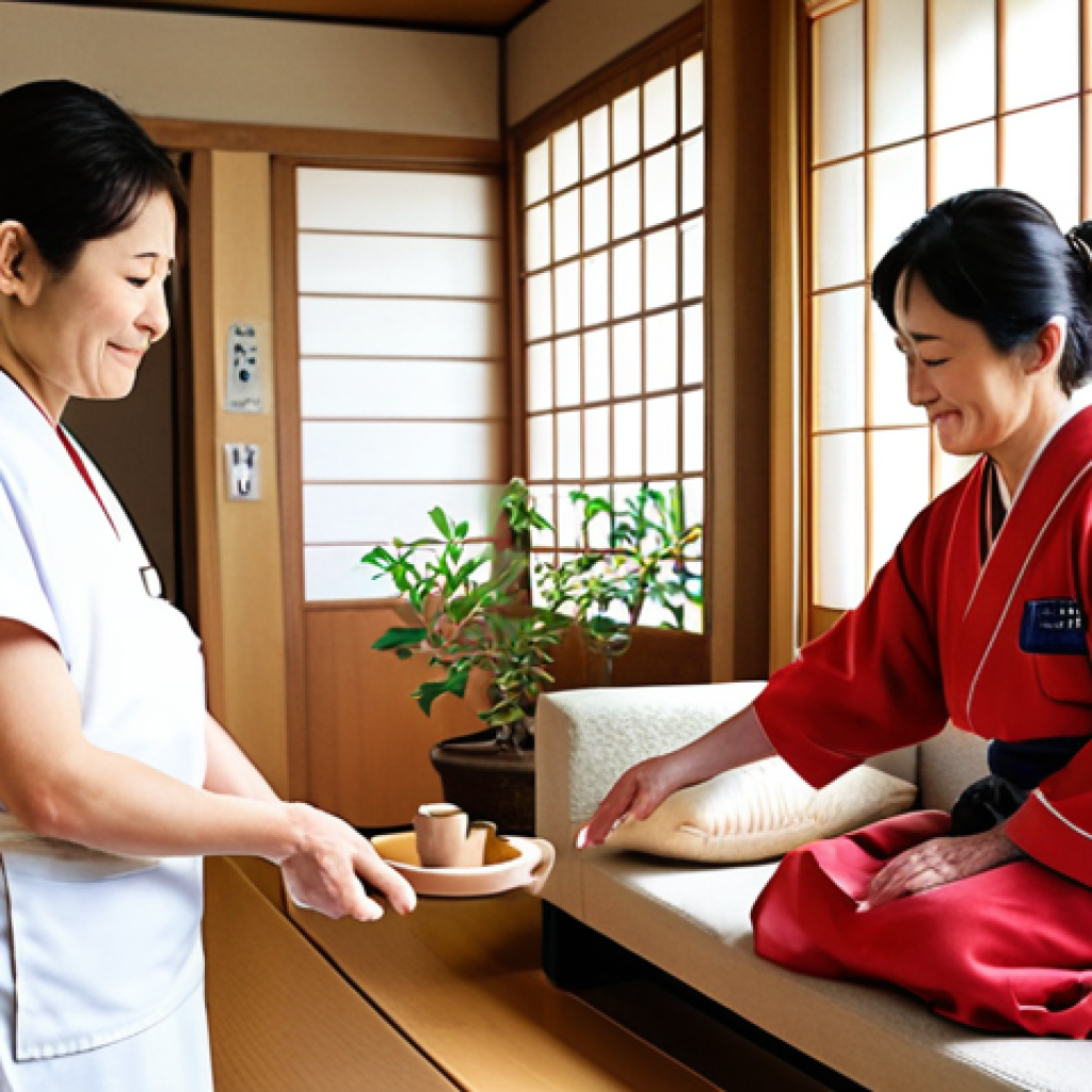 Community-Centered Occupational Therapy**
    A heartfelt scene capturing an occupational therapist providing home-based rehabilitation to an elderly Japanese woman. The setting is a warm, inviting living room or kitchen, filled with natural light, showcasing a blend of traditional and modern Japanese home aesthetics. The therapist is gently guiding the woman as she performs a meaningful daily activity, such as preparing tea or tending to a small indoor plant, emphasizing personalized care. Both figures are engaged, with a sense of trust and progress evident in their expressions. The image conveys the importance of "life itself" in rehabilitation, highlighting the human connection and the comfort of the home environment.

2.  **Prompt for