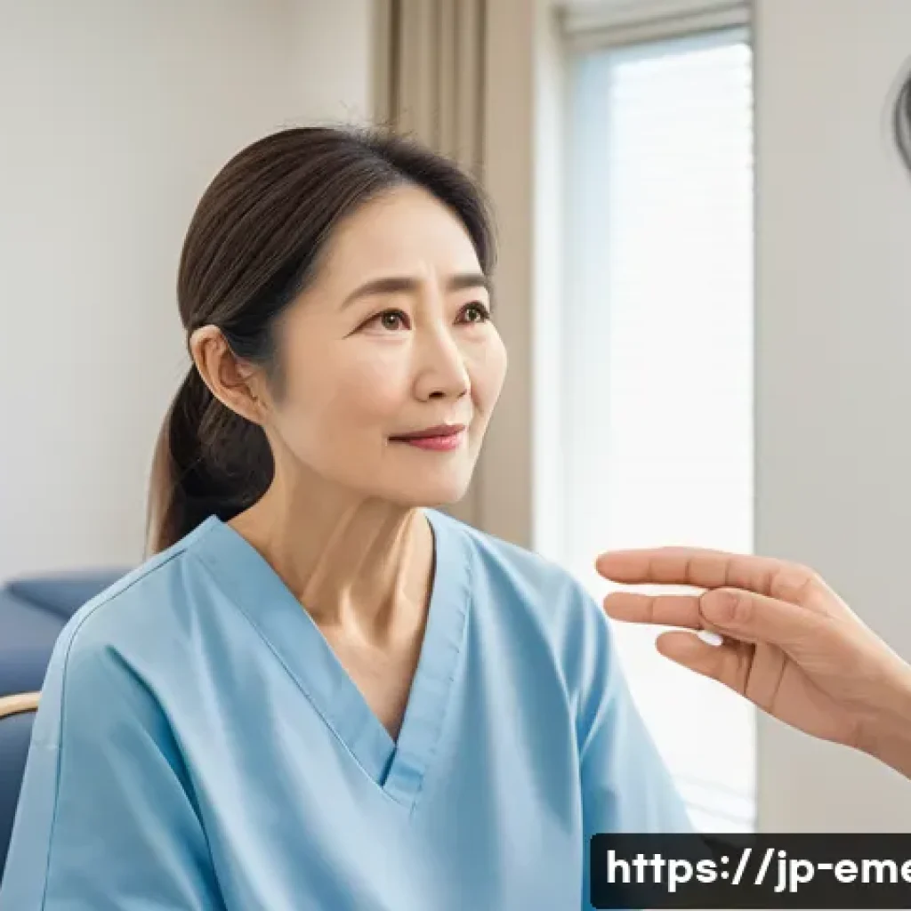 작업치료사에게 필요한 소프트 스킬 - A compassionate occupational therapist attentively observing a middle-aged Japanese patient’s subtle...