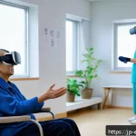 작업치료사의 임상 실습 사례 - A compassionate occupational therapist working closely with an elderly Japanese patient in a bright,...
