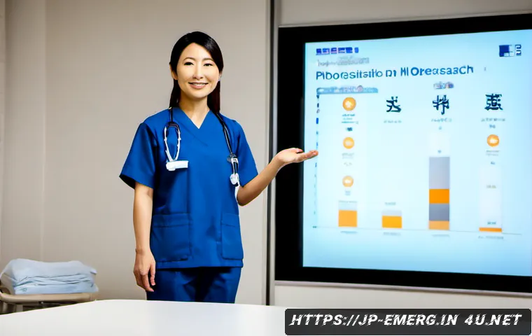 작업치료사의 연구 발표 성공 사례 - Photorealistic Japanese occupational therapist confidently presenting successful rehabilitation rese...